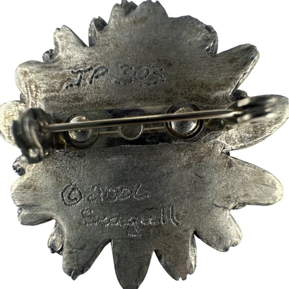 Seagull Pewter Floral Daisy Pin Brooch 2006 Women Silver Tone Metal - Picture 3 of 4